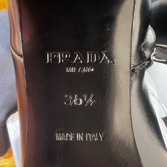 Prada Block Heel Leather Booties - Picture 4 of 4